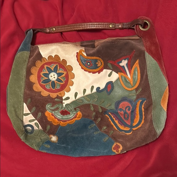 Lucky Brand Handbags - Lucky Brand Suede Colorful Floral Women's Bag